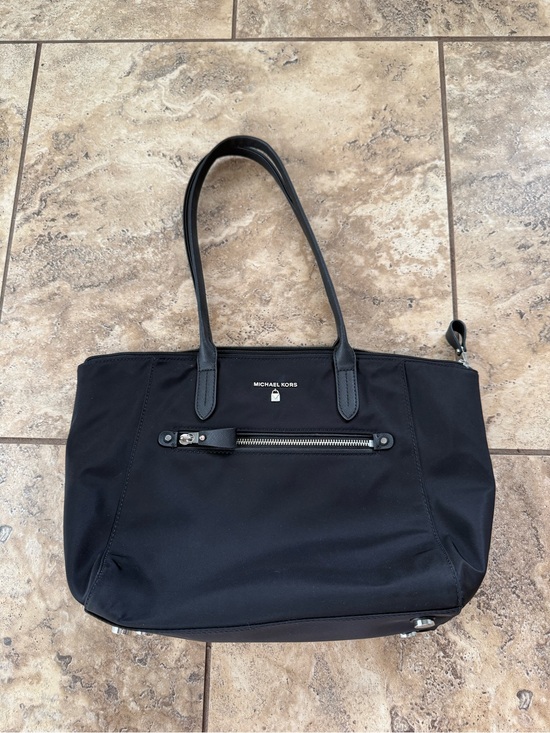 Michael Kors Handbags - Michael Kors Black Nylon Tote with Front Zip Pocket